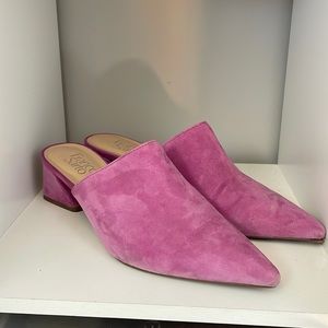 Pink Franco Sarto Chunky Heel Mules